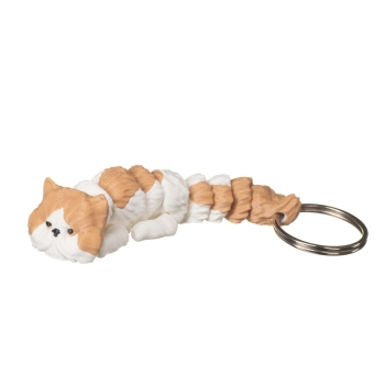 Kot pers biało rudy brelok 3D do kluczy